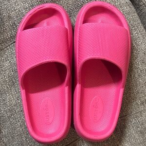 Just Be Vibrant Pink Slippers